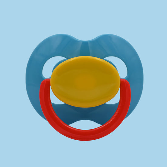 Light Blue Yellow Red Pacifier Kiddo LULLY XXL