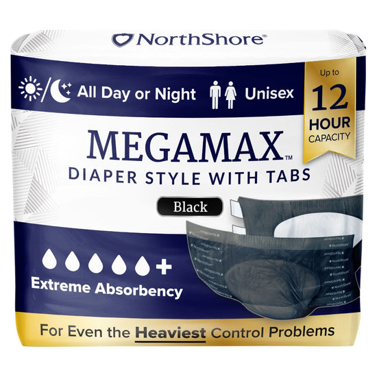 NorthShore MEGAMAX Black VAT Exempt Adult Incontinence Slip