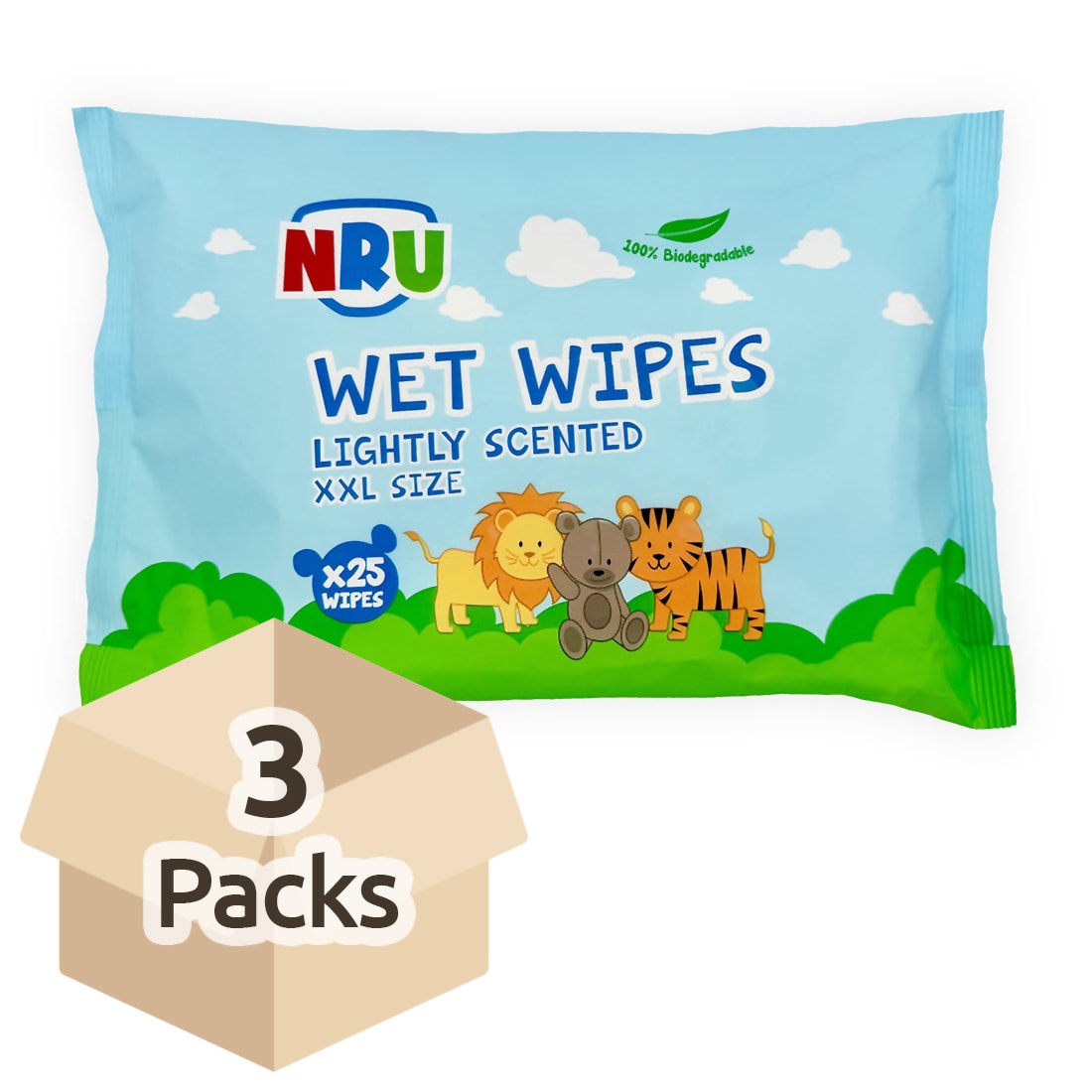 NRU XXL Lightly Scented Wet Wipes